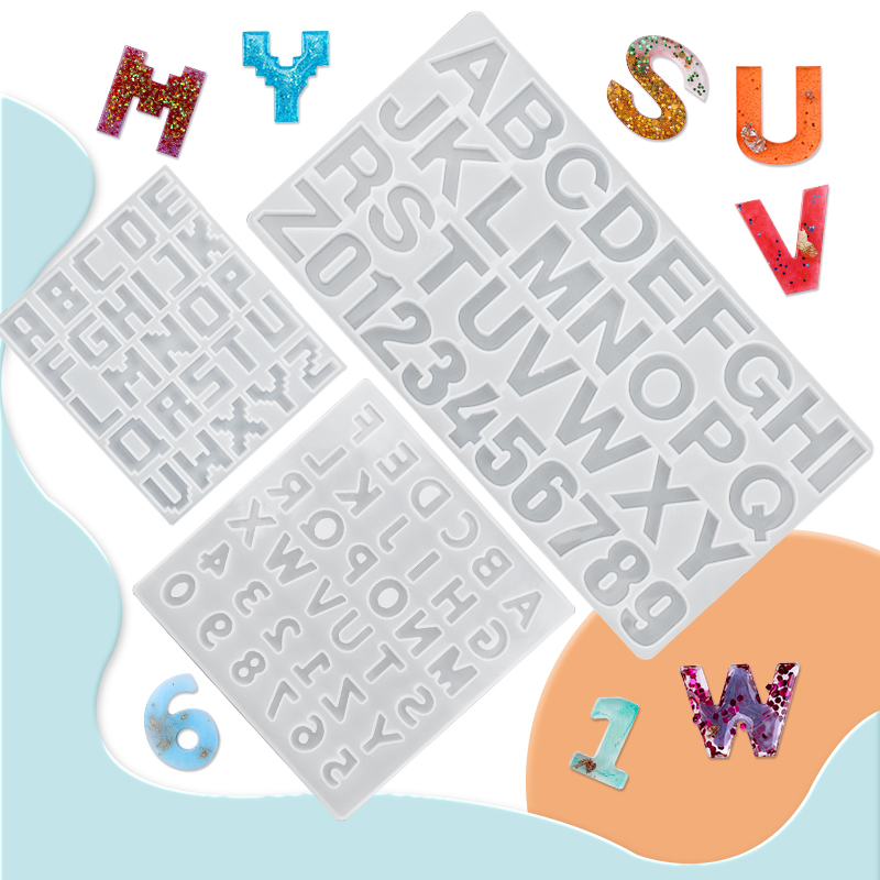 Resin Art Alphabet - Alphabet Epoxidharz Form Kit Ornament Rückwärts