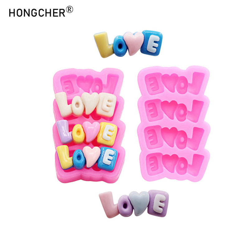Resin Art Alphabet - LOVE Buchstaben Silikonform DIY Handyhülle Haarschmuck