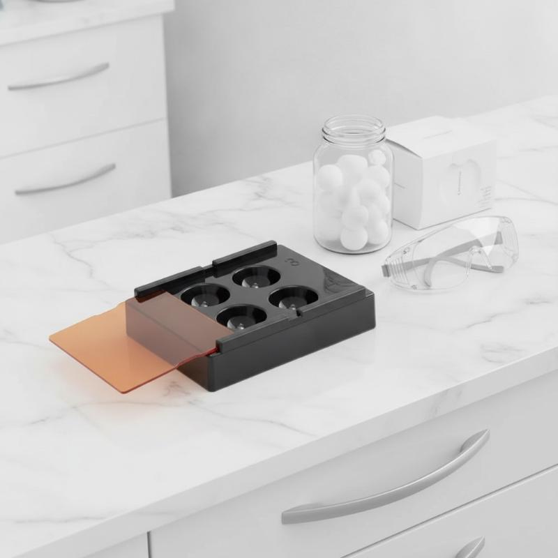 Resin Art Case - Lichtundurchlässige 4-Loch-Composite-Harz-Dental-Shading-Box Aufbewahrungsbehälter für Zahnarztpraxen Professionelle