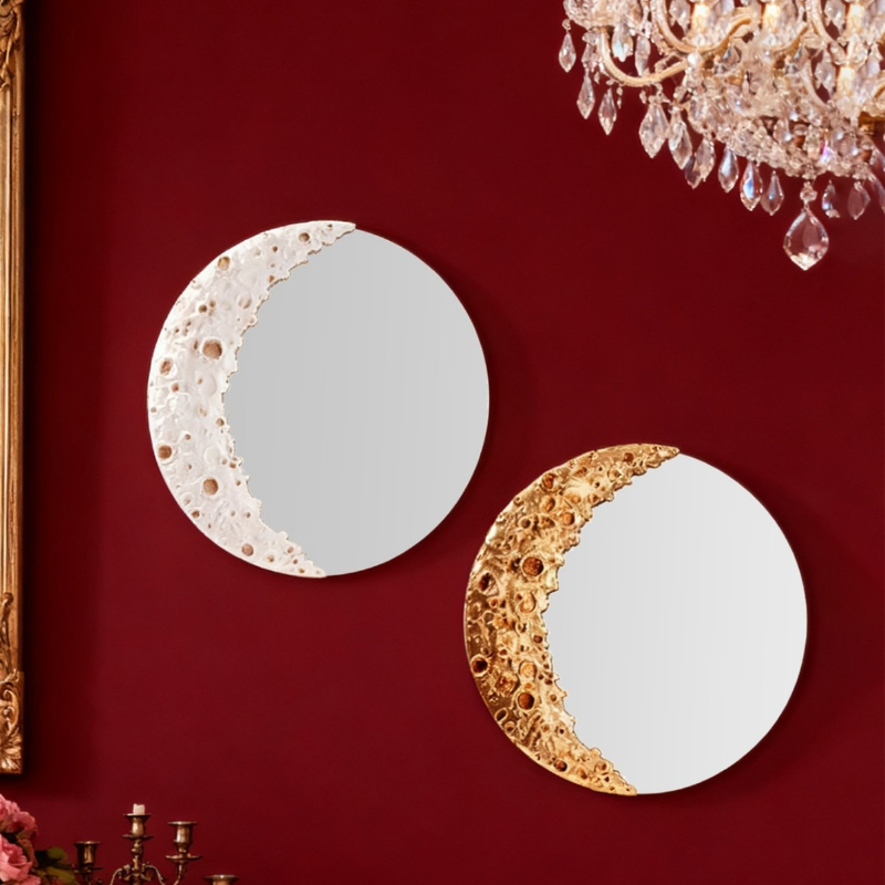 Resin Art Wallpaper - Neuer 9 Zoll Goldener Mond Runder